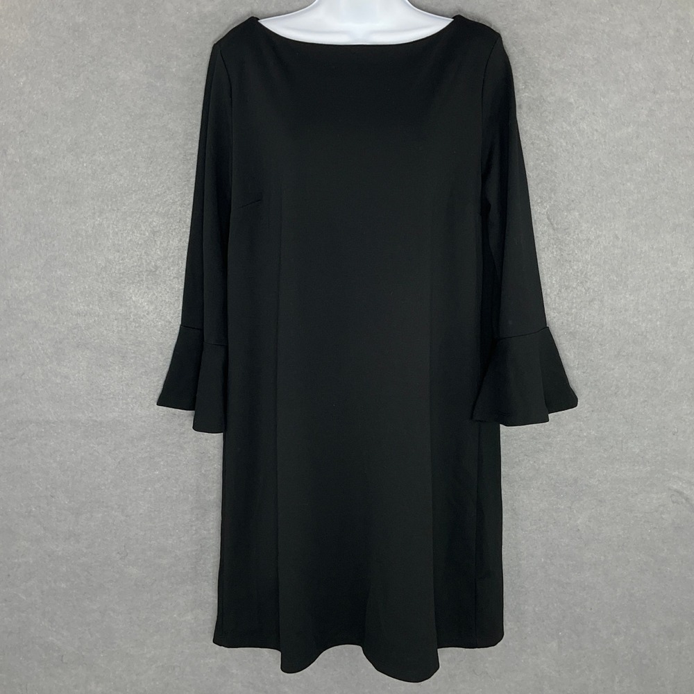 GAP Black Dress Bell Sleeve Boat Neck Career‎ Casual Minimalist Dress L